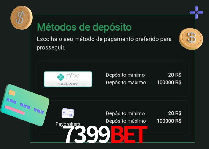 O cassino 7399Bet oferece uma grande variedade de métodos de pagamento